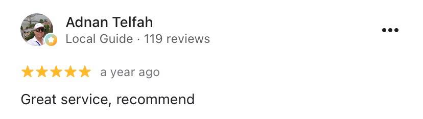لقطة لتقييم Google