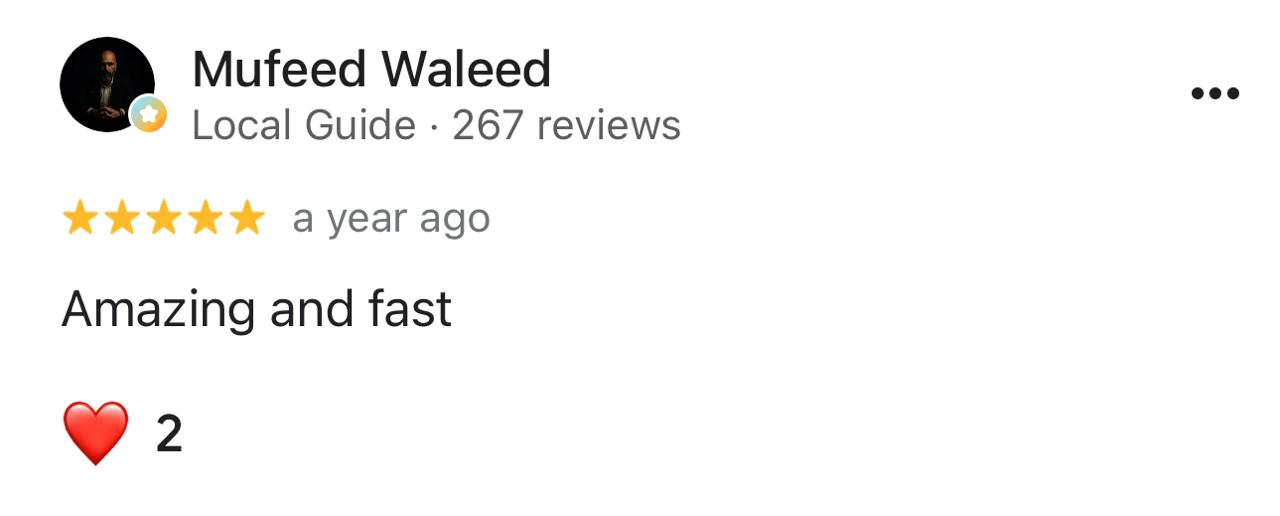 لقطة لتقييم Google